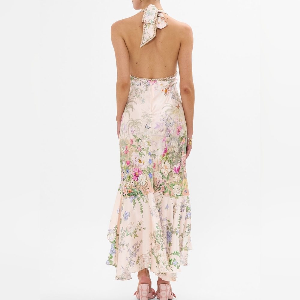 Camilla bias halter dress with ruffle hem - Picture 5 of 13